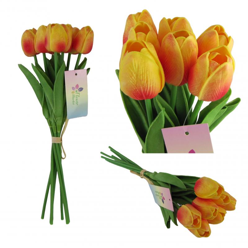 Bukiet tulipanów 7szt. 33cm kolor żółto-czerwony